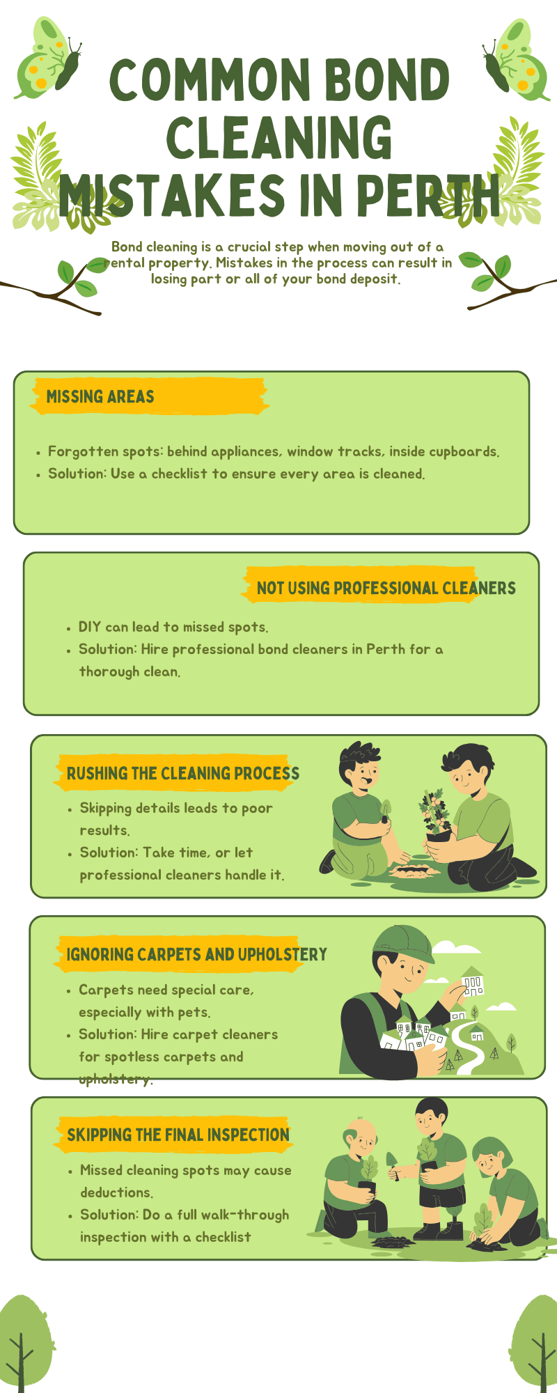 bond cleaning comman mistake